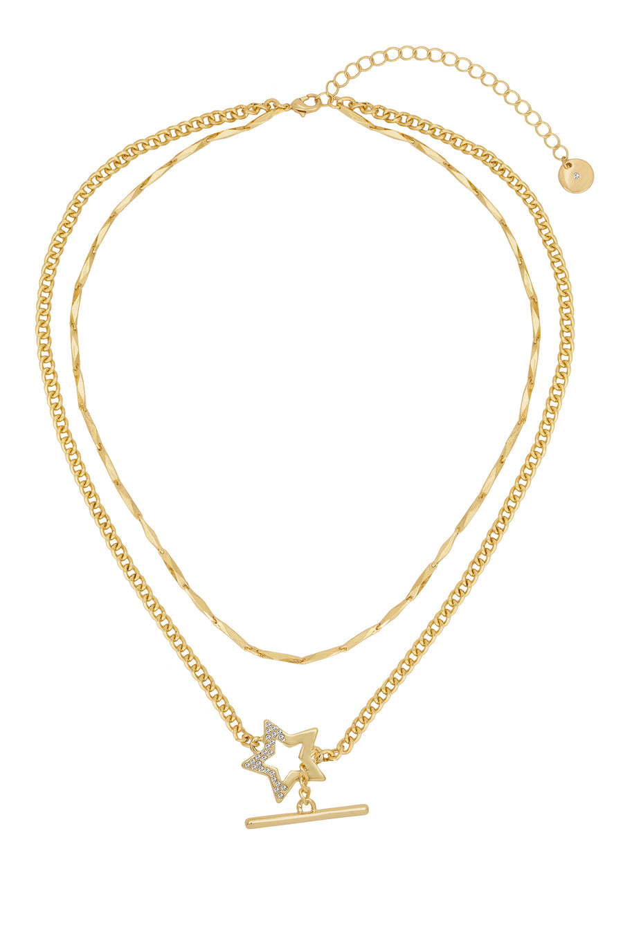 Gold 'Super Star' Pavé Layered Necklace