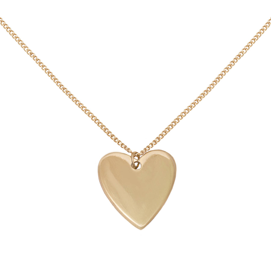 Gold Single Heart Charm Necklace