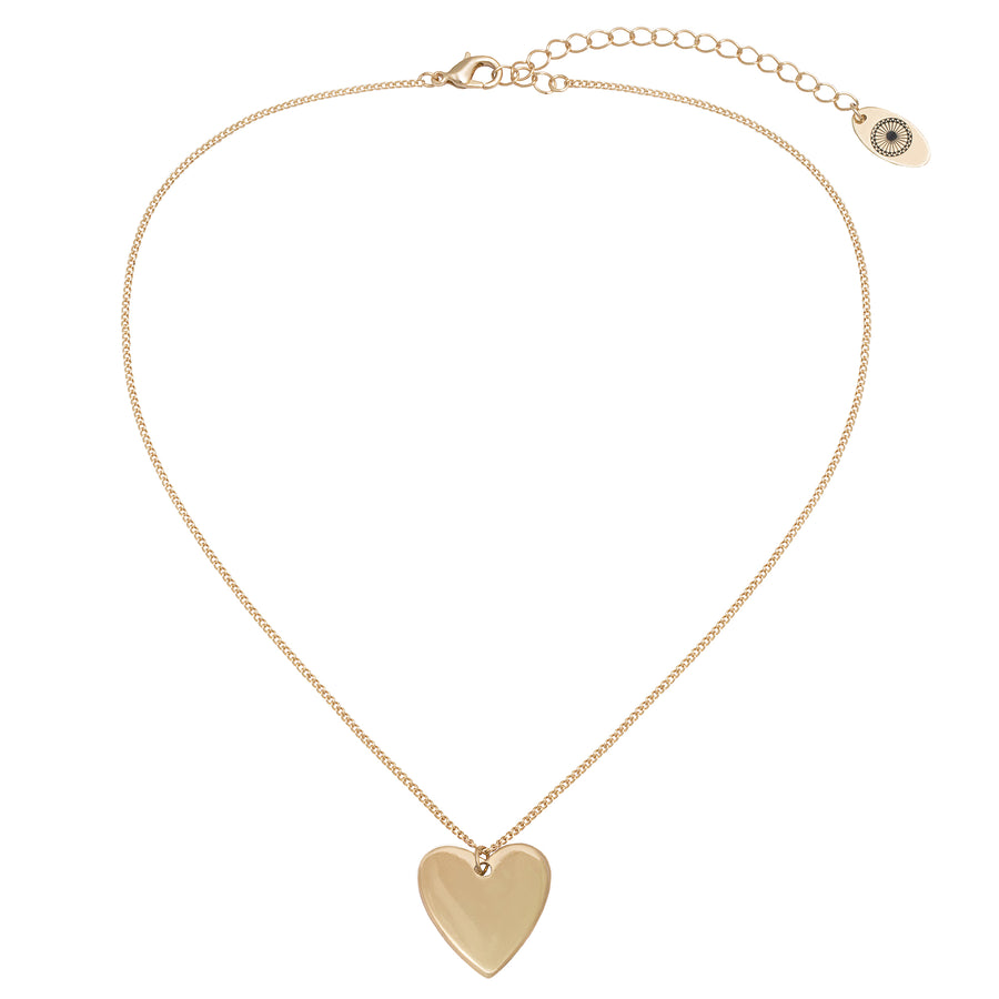 Gold Single Heart Charm Necklace