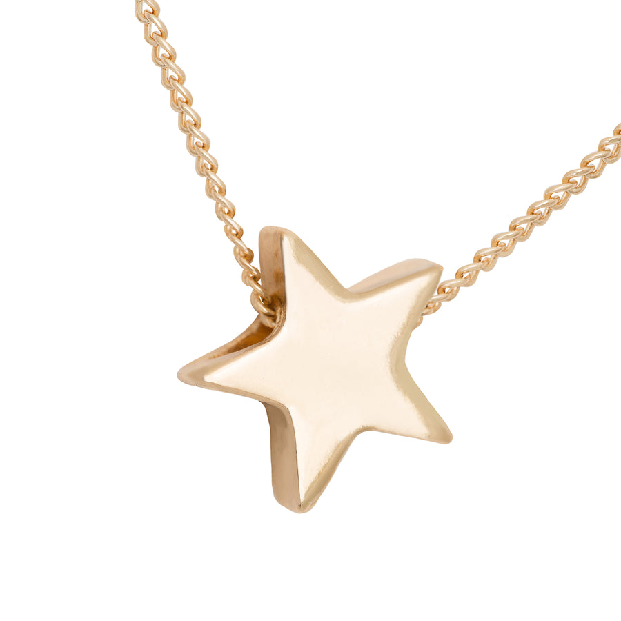 Gold Single Star Charm Necklace