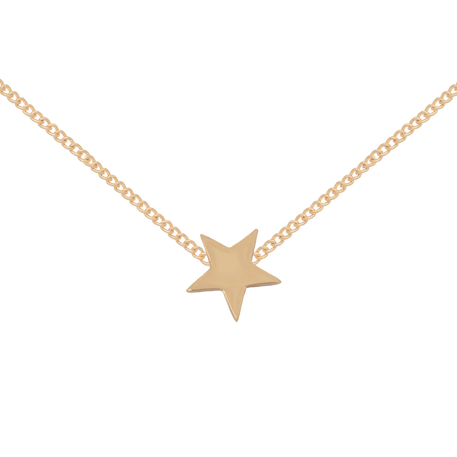 Gold Single Star Charm Necklace