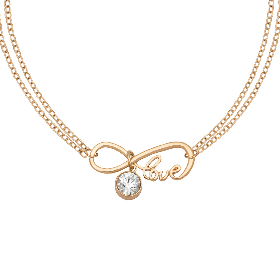 Gold 'Love Of Sparkle' Infinity Friendship Necklace