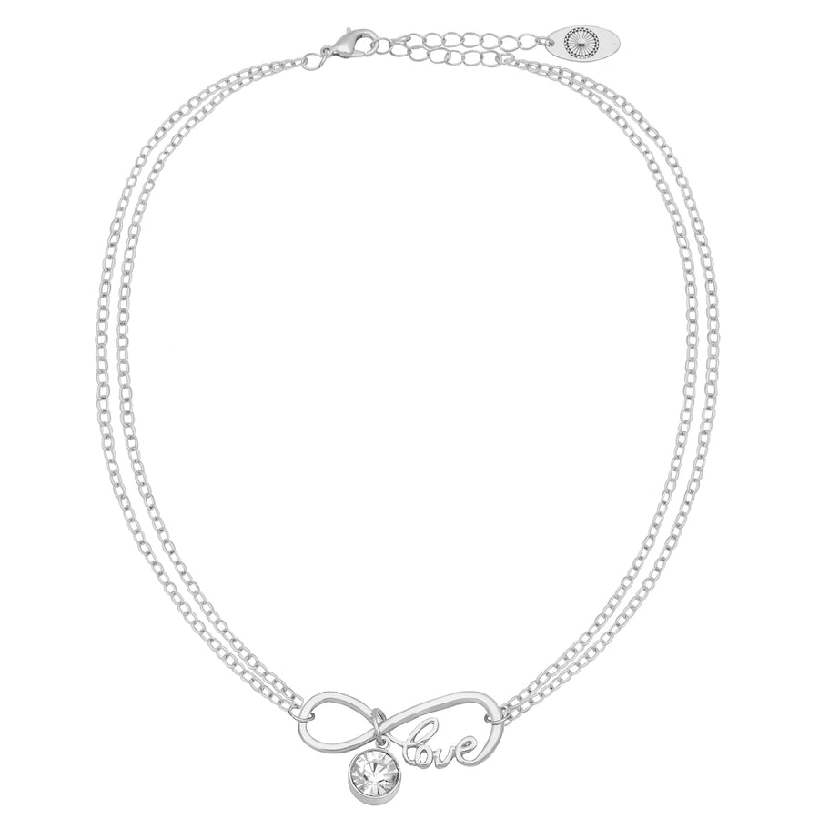 Silver 'Love Of Sparkle' Infinity Friendship Necklace