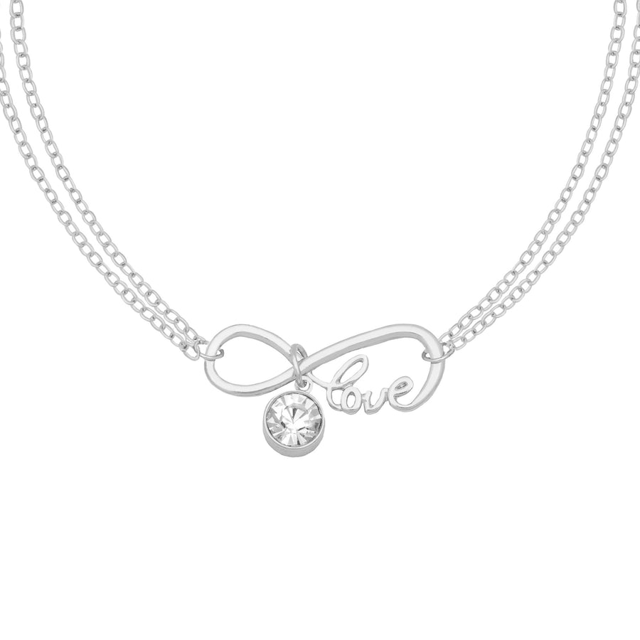 Silver 'Love Of Sparkle' Infinity Friendship Necklace