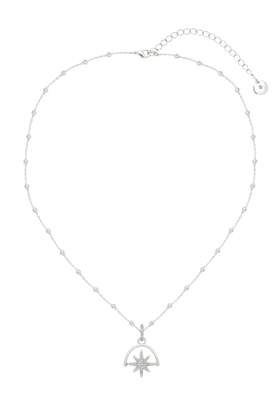 Silver 'Spinning Star' Charm Necklace