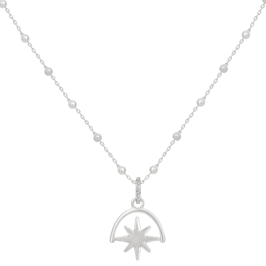 Silver 'Spinning Star' Charm Necklace