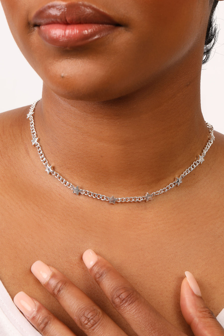 Silver 'Starburst' Chunky Chain Necklace