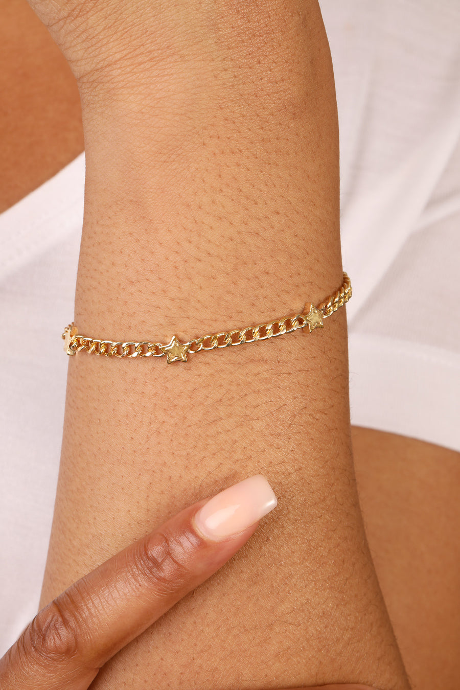 Gold 'Starburst' Chunky Chain Charm Bracelet