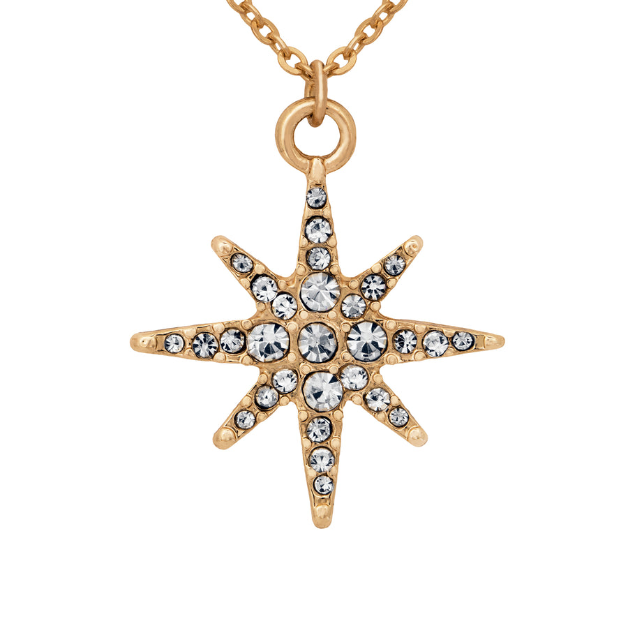 gold sparkly star celestial necklace gift 