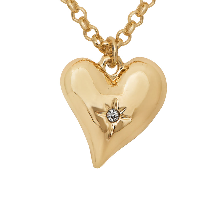 gold heart necklace sparkle gift