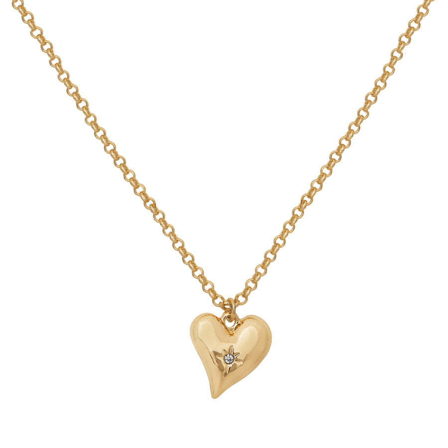 gold heart necklace sparkle gift