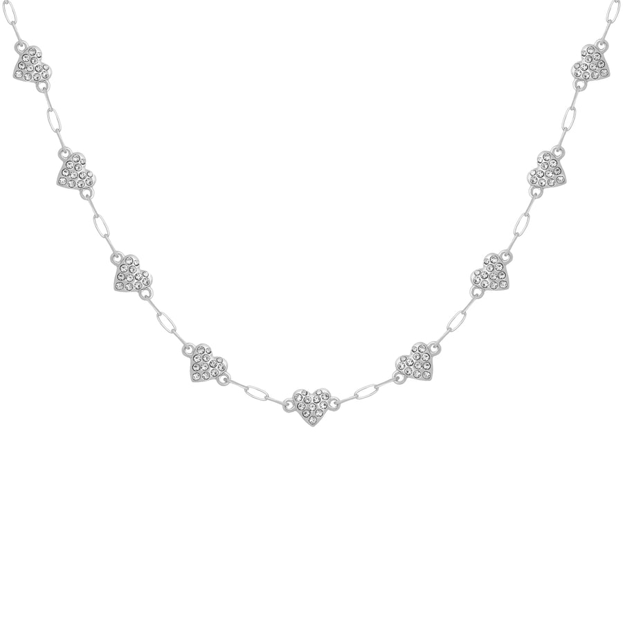 Silver heart sparkle necklace gift