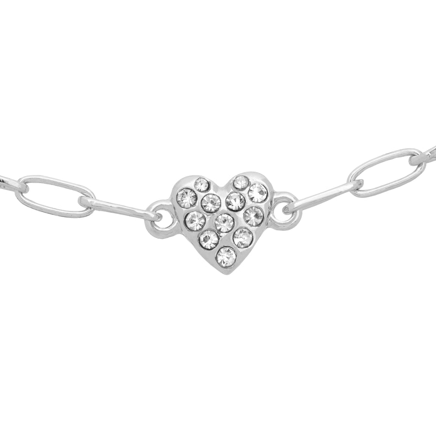 Silver heart sparkle necklace gift