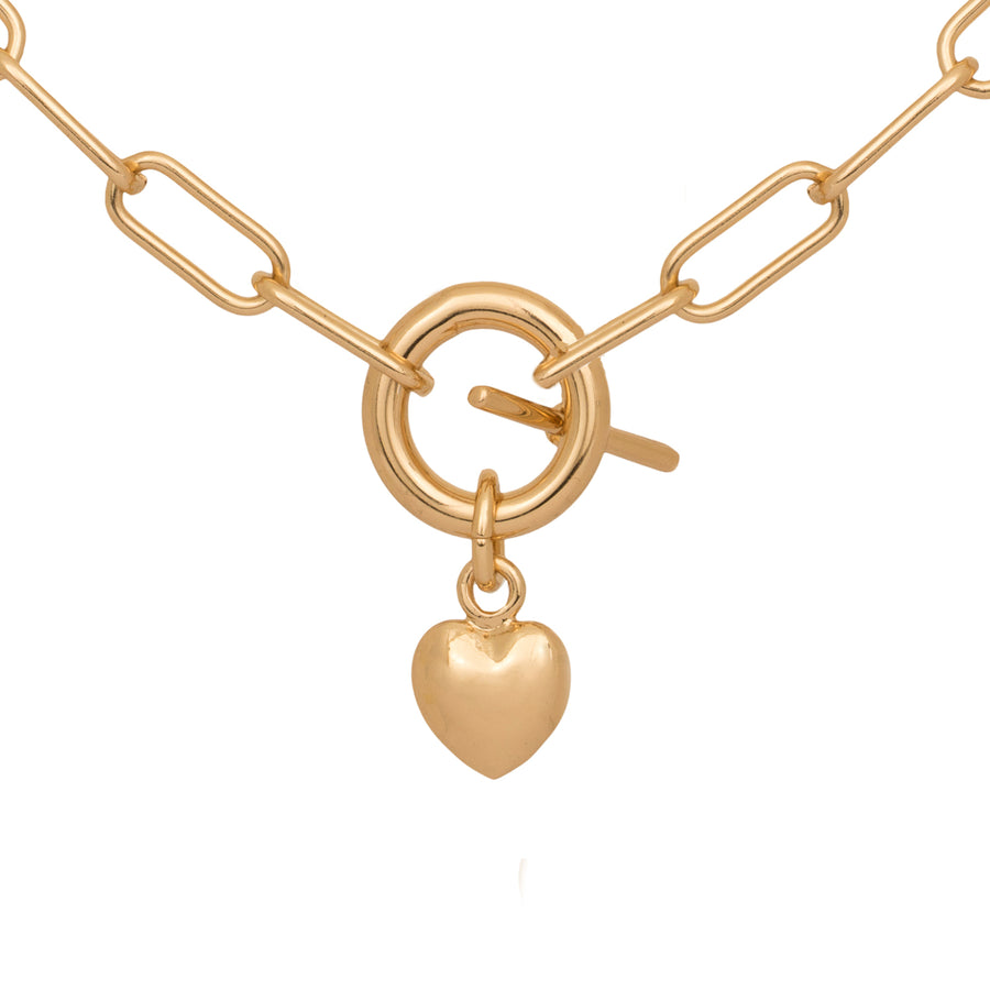 gold heart layered necklace chain